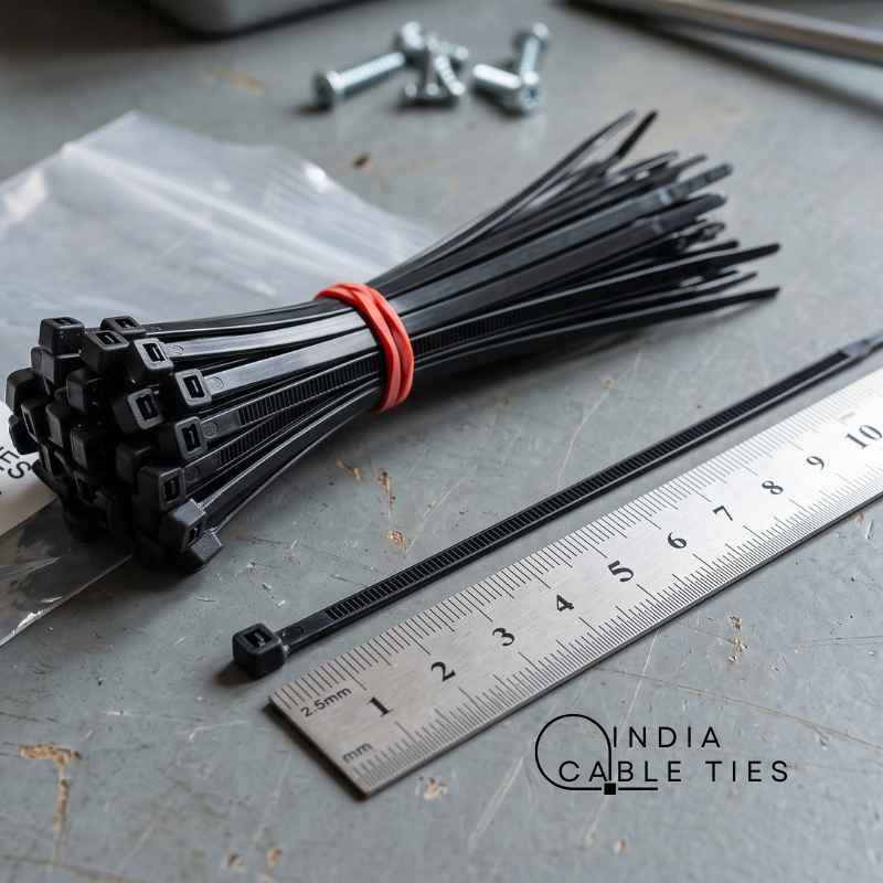 India Cable Ties Strong Self-Locking Nylon Zip Ties Pack of 100