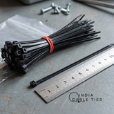 Nylon cable ties organising electrical wires