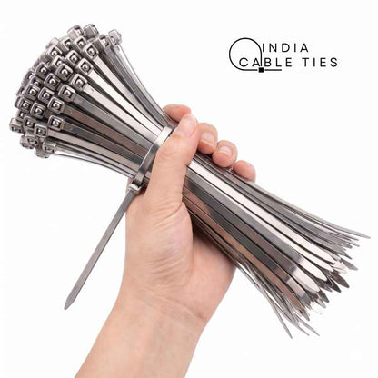 Self-locking stainless steel cable ties pack of 100